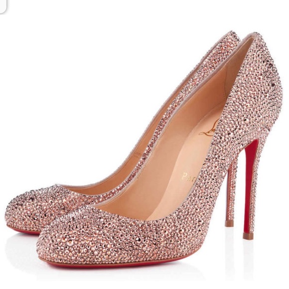 Authentic Christian Louboutin Fifi 100mm Pink Crystal Pumps / Heels - Picture 12 of 13